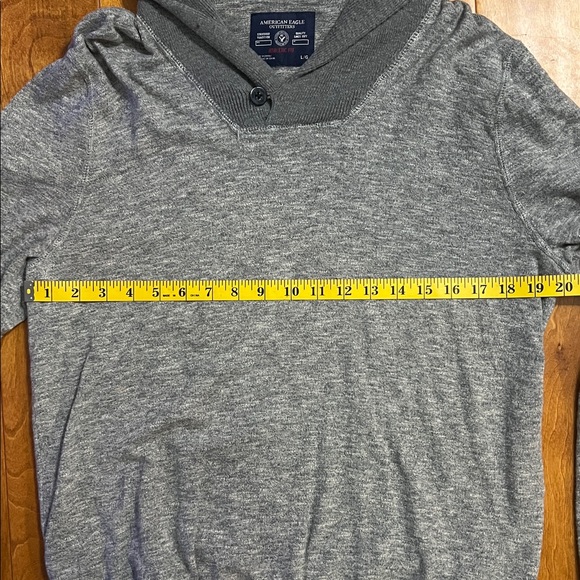 American Eagle Mock Neck Sweater Size L Grey 2000’s Y2K Preppy Boho Casual - Picture 3 of 10